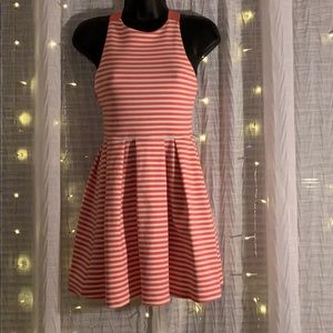 Striped crisscross back dress